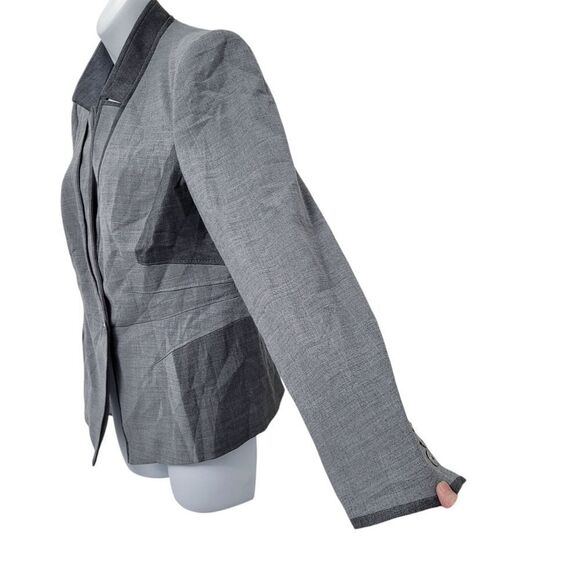 White House Black Market 52% Wool Grey Blazer Jacket Size: 12P - Picture 5 of 10